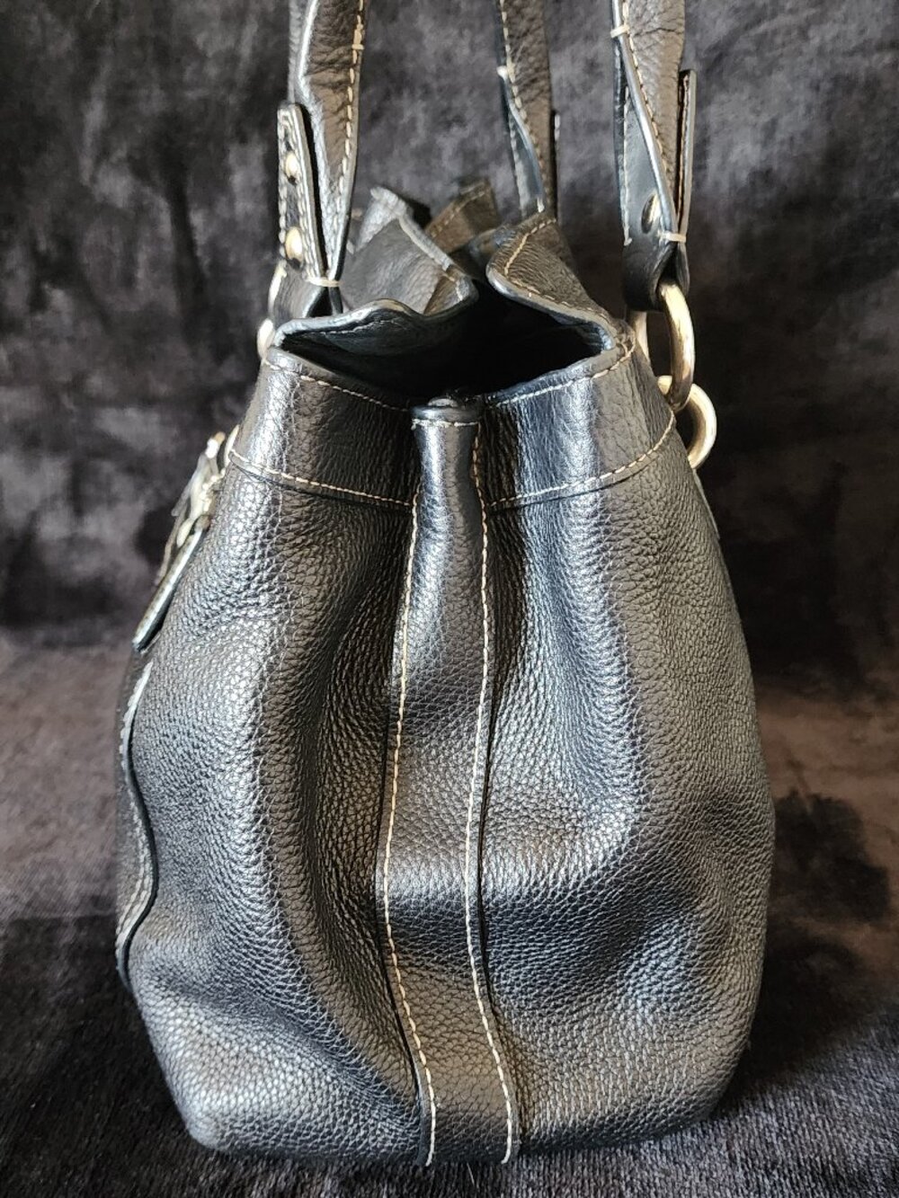 Coach Penelope Black Pebbled Leather Satchel Shoulder Bag - Picture 4 of 11